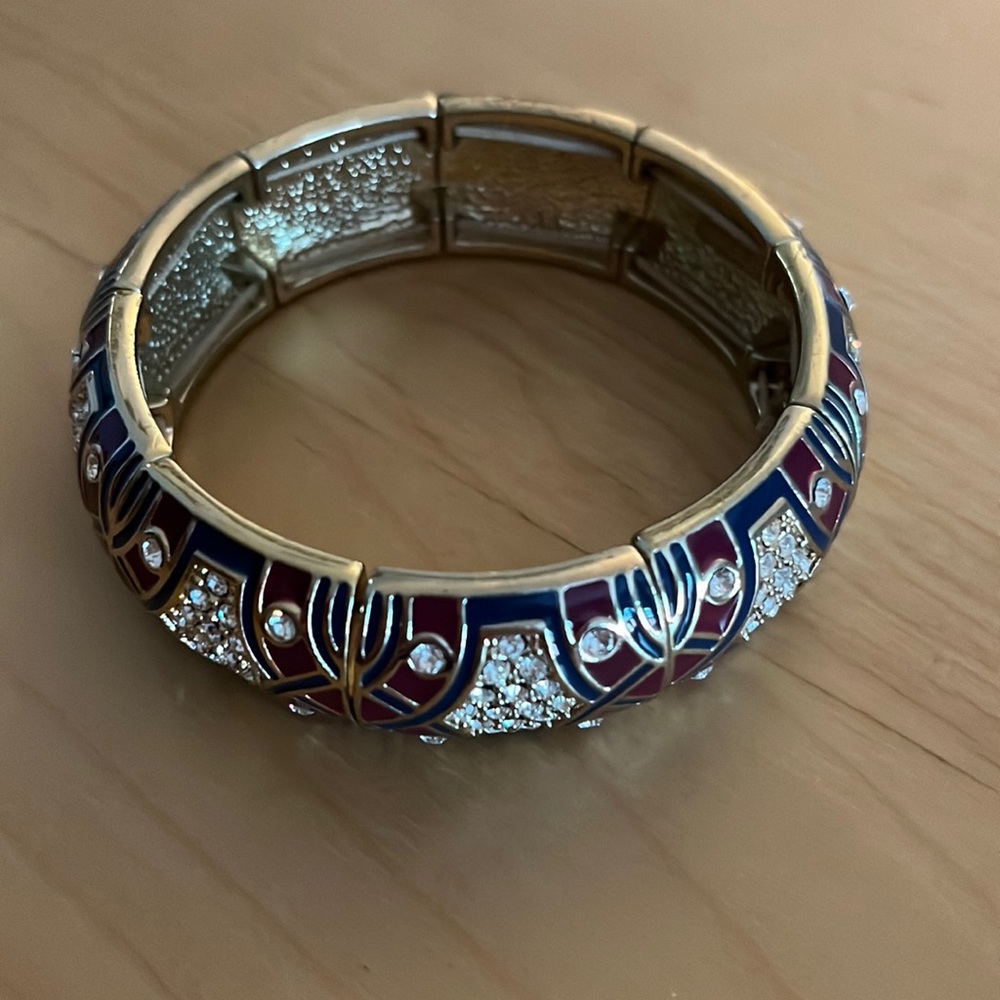 J. Crew statement bracelet, navy and maroon